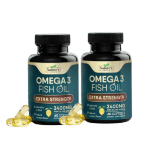 ( 2Pack) Nature’s Choice Omega 3 Fish Oil Extra Strength 2400mg – 60 Softgels | EPA & DHA for Heart, Brain & Joint Health