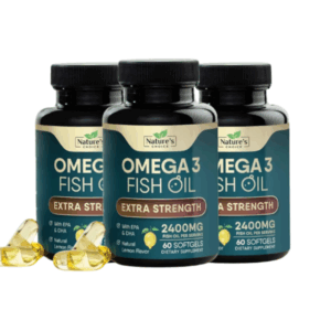 ( 3Pack) Nature’s Choice Omega 3 Fish Oil Extra Strength 2400mg – 60 Softgels | EPA & DHA for Heart, Brain & Joint Health