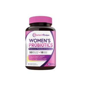 (1Pack) Doctor’s Recipes Women’s Probiotics 50 Billion CFUs with Prebiotics & Cranberry – 16 Strains for Digestive, Immune, Vaginal & Urinary Health – 60 Veggie Capsules